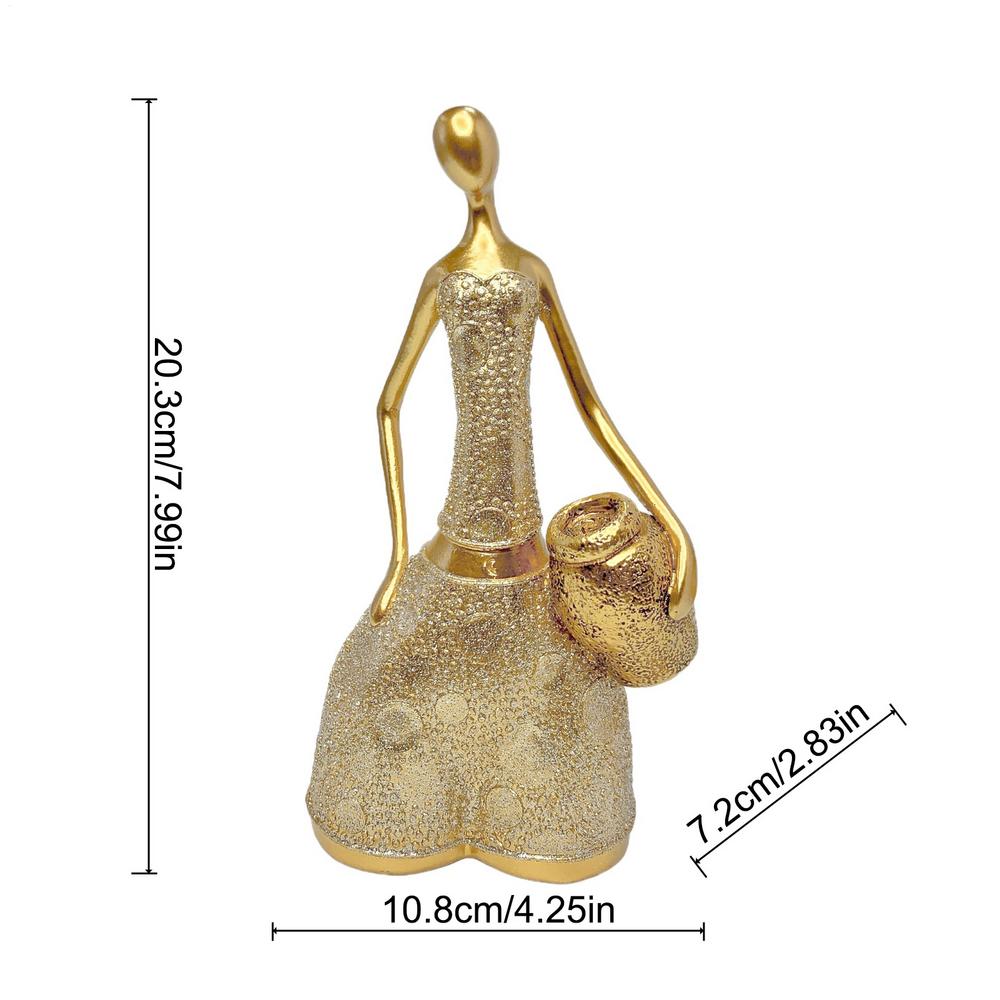 

Скульптуры Декор для дома Абстрактная фигурка из смолы, держащая банку Современные женские скульптуры из смолы Декор для дома Настольный Декор для дома Гостиная золотой