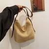 Handgeflochtene Strohtasche Große Kapazität Sommer Strand Umhängetasche Damen Mädchen Mode Handtasche Rattan Geflochtene Tragetasche für Damen