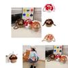 Adorable Fashionable Mushroom Knit Crochet Bag For Kids In Orange Red And Brown Colors