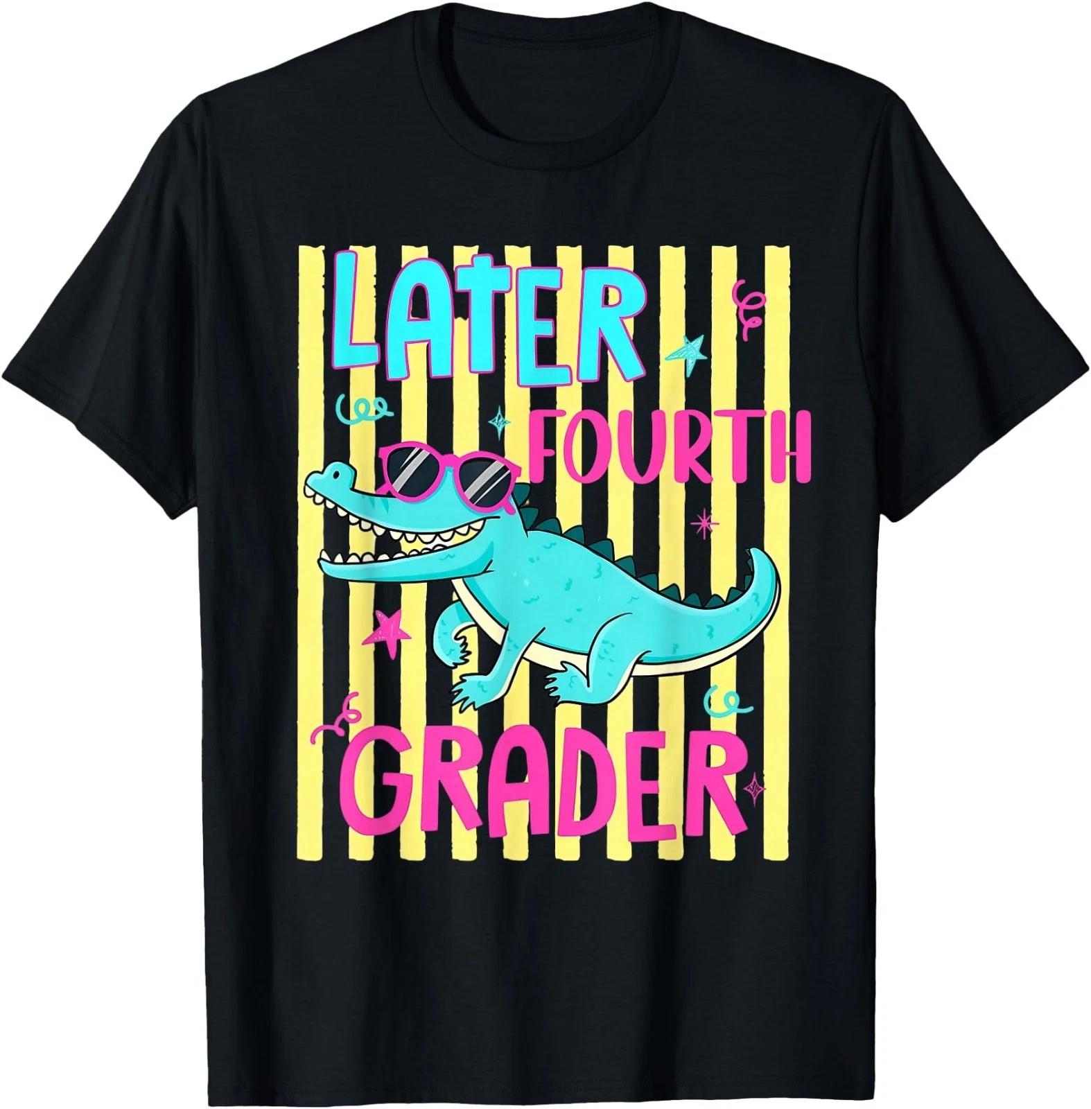 See You Later 4th Grader Last Day School Teacher Alligator T-Shirt 2XL