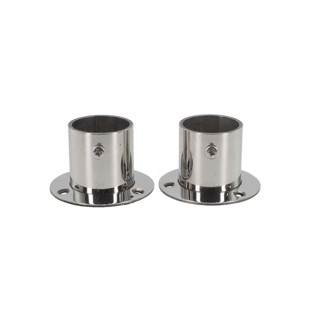 End Support Pole Steel Wardrobe Bracket Flange Rail Rod Pole Pc Socket End Support Stainless Steel Practical To Use