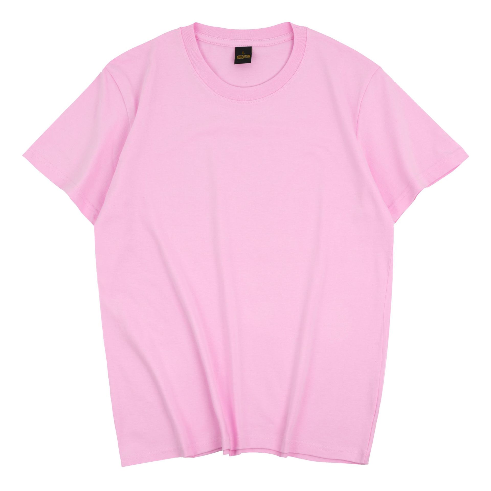 

Мужская и женская футболка с коротким рукавом, хлопковая, с круглым вырезом, удобная и дышащая, сколько больших размеров 2XL (140-80 kg) розовый