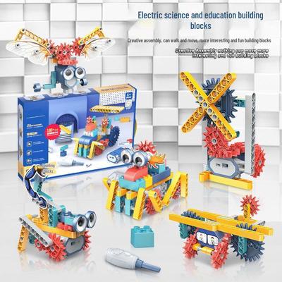 Children's Educational Electric Building Blocks Set with Mechanical Gears
