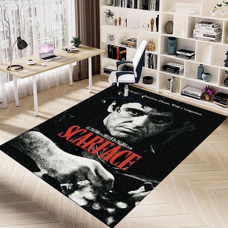 1pc Scarface Office Carpet Chair Mats Soft, Comfortable, All Season,Perfect for Home, Bedroom, or Office Decor, Perfect Gift for