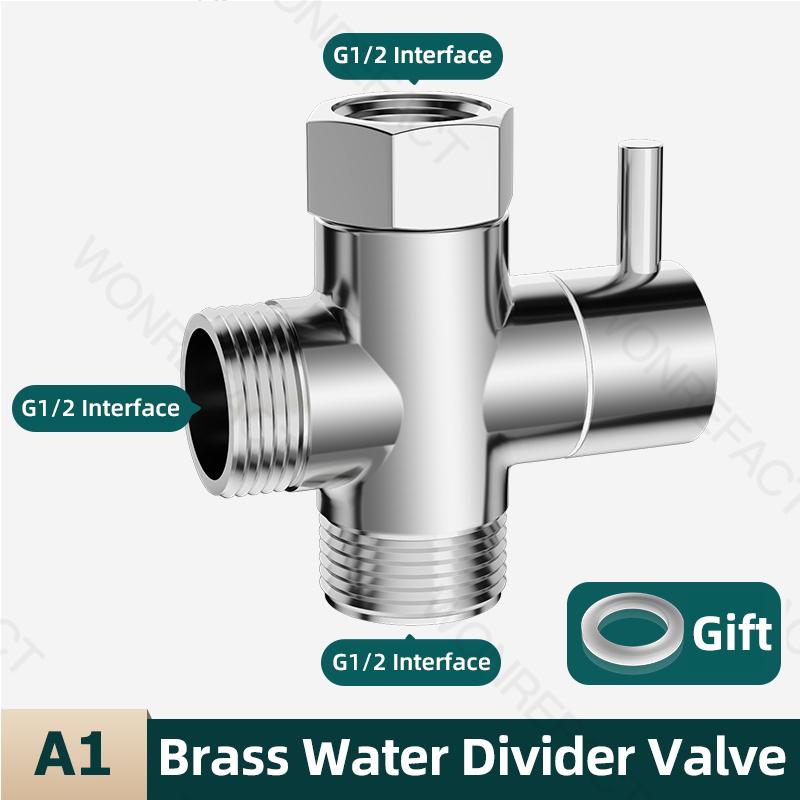 

G1/2 Shower Head Diverter Valve Solid Brass Shower Arm Faucet Diverter Valve for Hand Held Showerhead and Fixed Spray Head 20mm