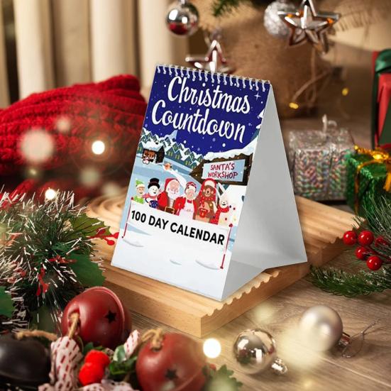 Christmas Tear-Off Countdown Calendar 2025 Desktop 100 Day Christmas Countdown Calendar Festival Advent Calendar for Home Decor Daily Countdown