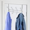 ORYX - Chrome Door Hanging Coat Rack 4/8 Hooks. White Finish.