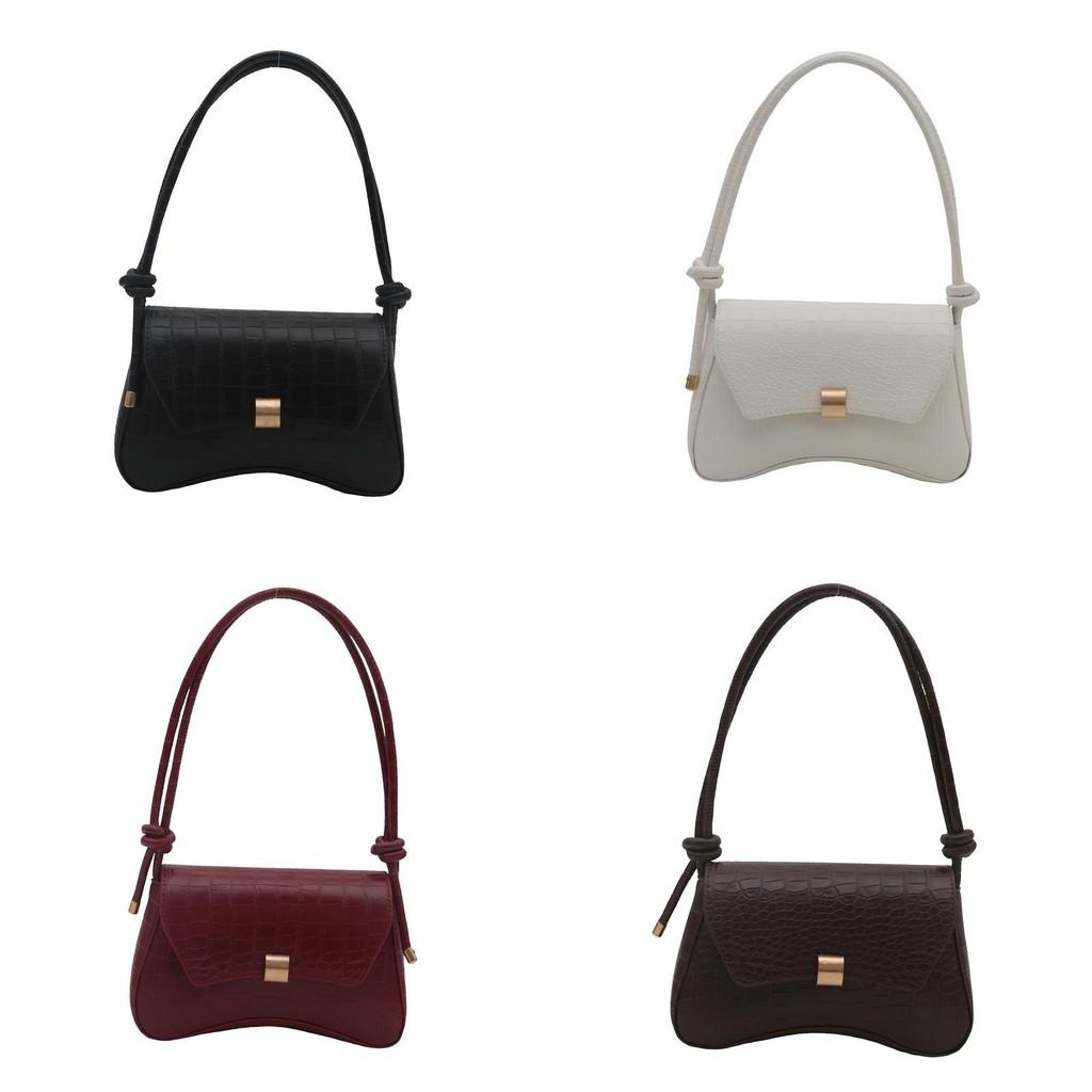 Elegant Medium Size Crocodile Texture Shoulder Bag For Women In Trendy Urban Minimalist Style