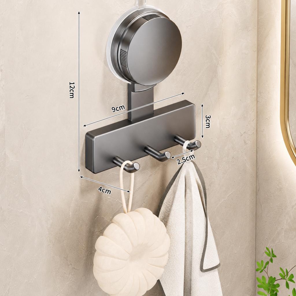 Suction Cup Wall Hook Rack No Drilling ABS Waterproof 3/5 Hooks for Kitchen Bathroom Towel Utensil Storage