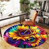 1pc Sunflower Petals Round Chair mat Area Rug - Non-Slip, Floor Mat for Office, Bedroom, and Indoor Decor -1002270
