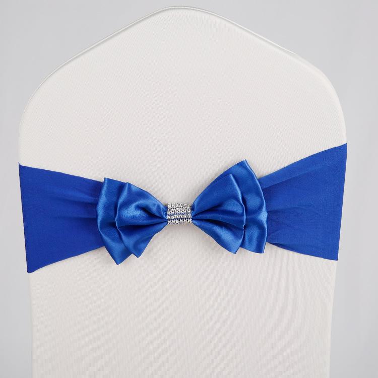 1pcs Free Tie Spandex Chair Sash Bows Stretch Chair Band With Rhinestone Buckle Elastic Satin Chair Ribbon Knot Ties For Party Birthday Wedding Decor 566₽