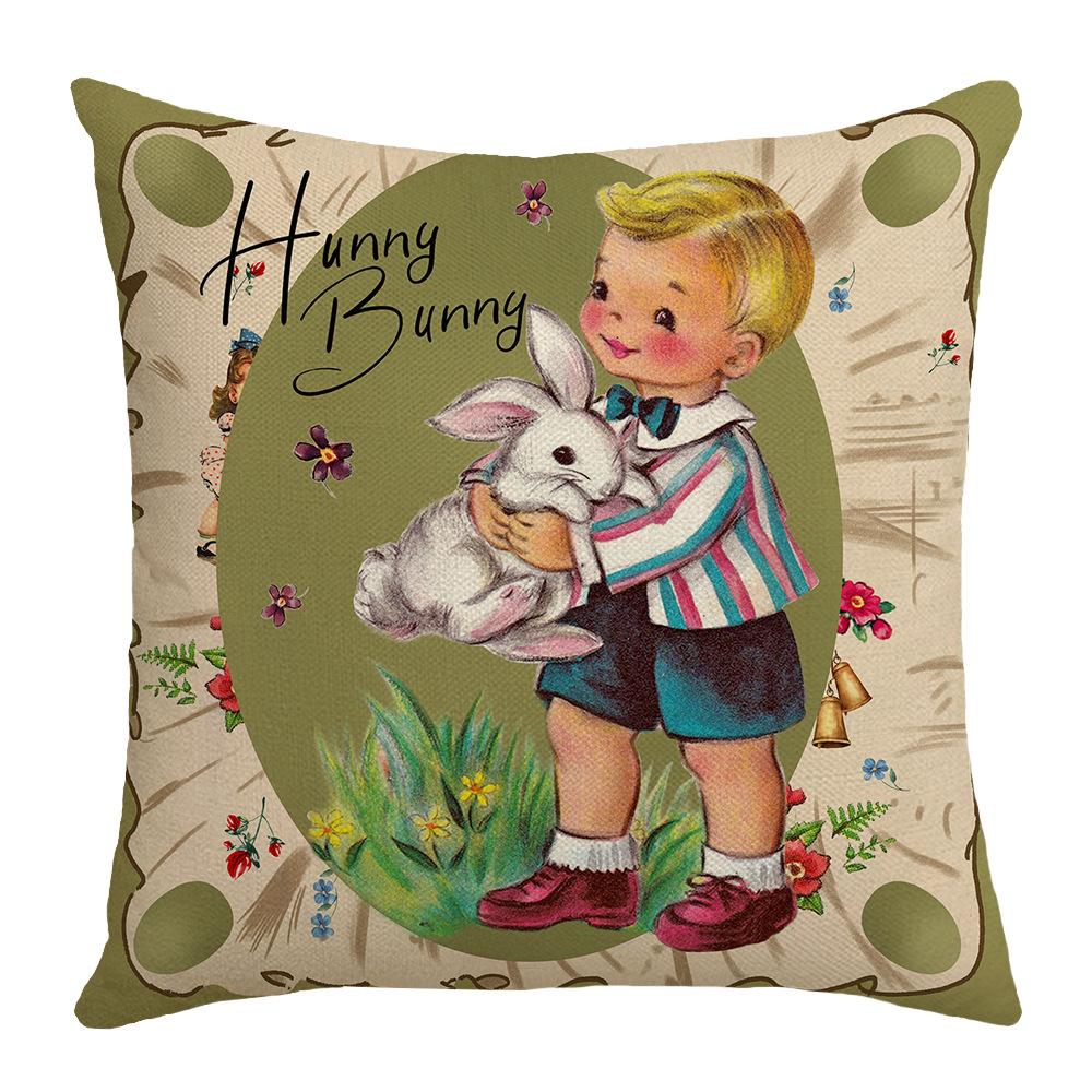 Easter Pillow Office Pillow Case Home Decoration Sofa Pillow Case Rabbit Easter Egg