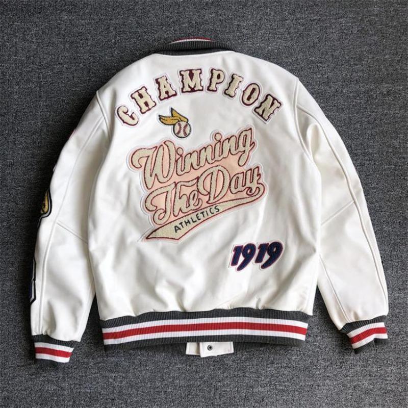 Baseball jersey boys' autumn trendy brand short leather jacket loose jacket pu leather men's outer jacket