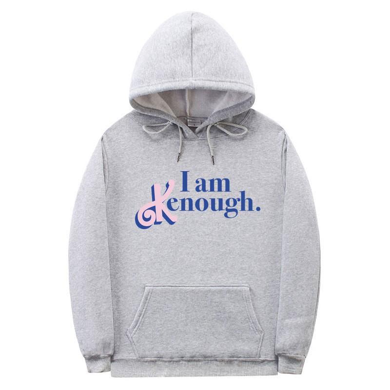 Barbie Movie Inspired I Am Kenough Printed Hoodie Men Loose Fit Casual Sport Sweatshirt Fall