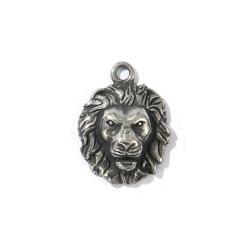 1 Stück 304 Edelstahl Anhänger Antik Silber Farbe Löwenkopf / Wolfskopf / Tigerkopf Anhänger Für DIY Halskette Schmuckherstellung