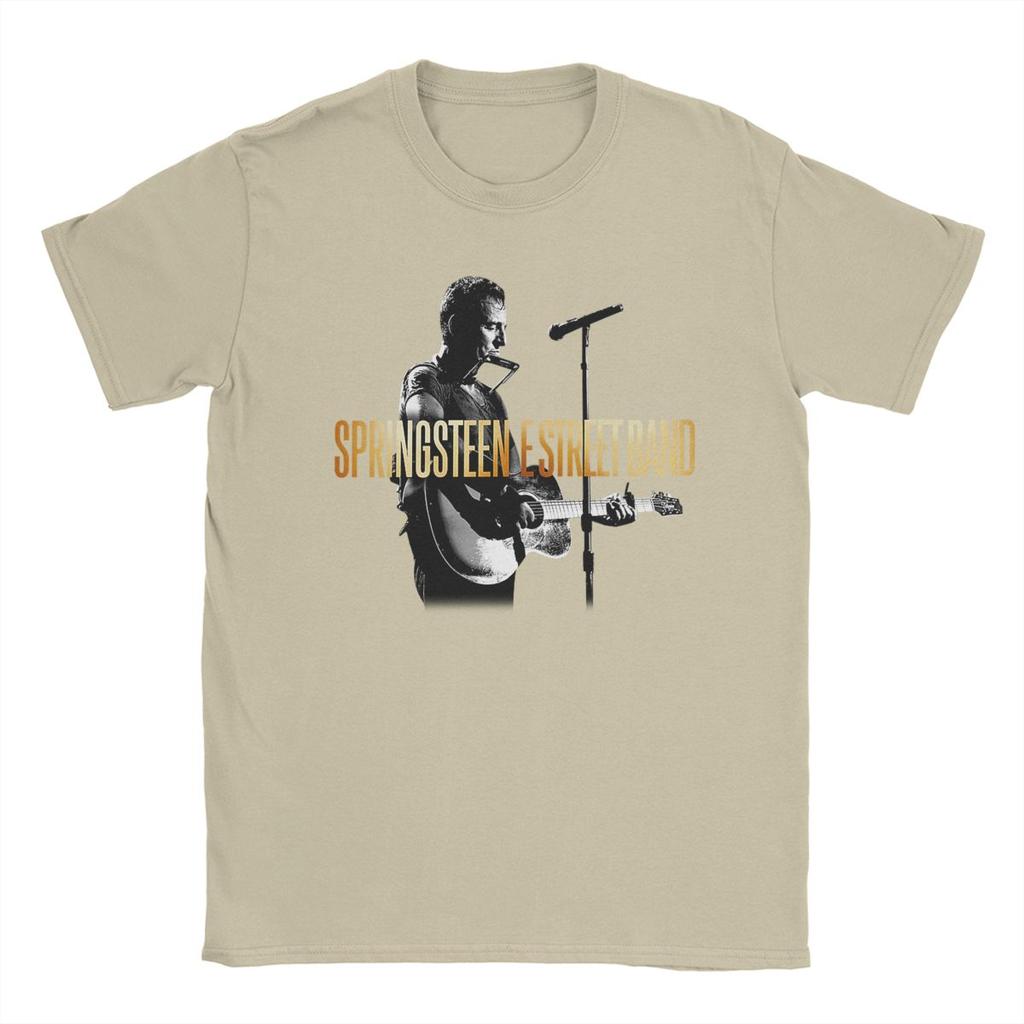 Men T-Shirts Bruces The E Street Band Springsteens Fashion 100% Cotton Tees Short Sleeve T Shirt Crew Neck Clothing Big Size