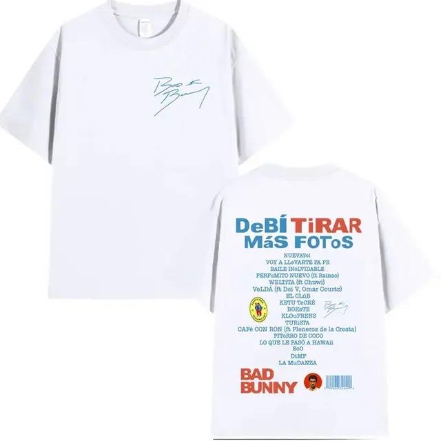 S-XXXL Men Women Singer Rapper Super Star Bad Bunny Printing Tops Adults Unisex Plus Size Short Sleeves Round Neck T-shirt