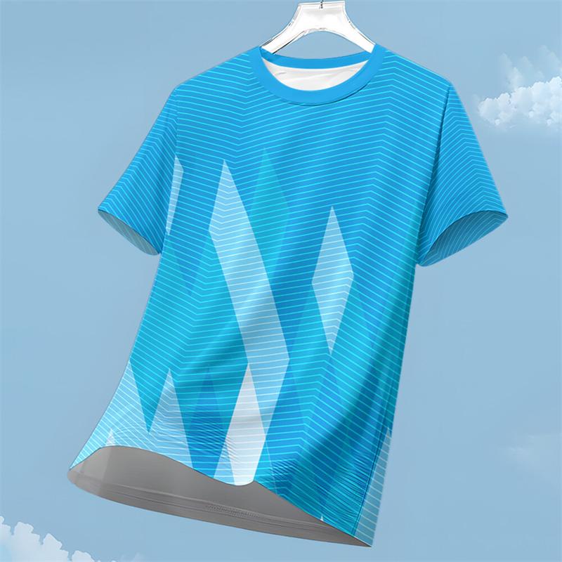 Men's Quick Dry Short Sleeve Sports T Shirt Fitness Running Badminton Sportswear T-shirt Summer Trendy Outdoor Breathable Tees