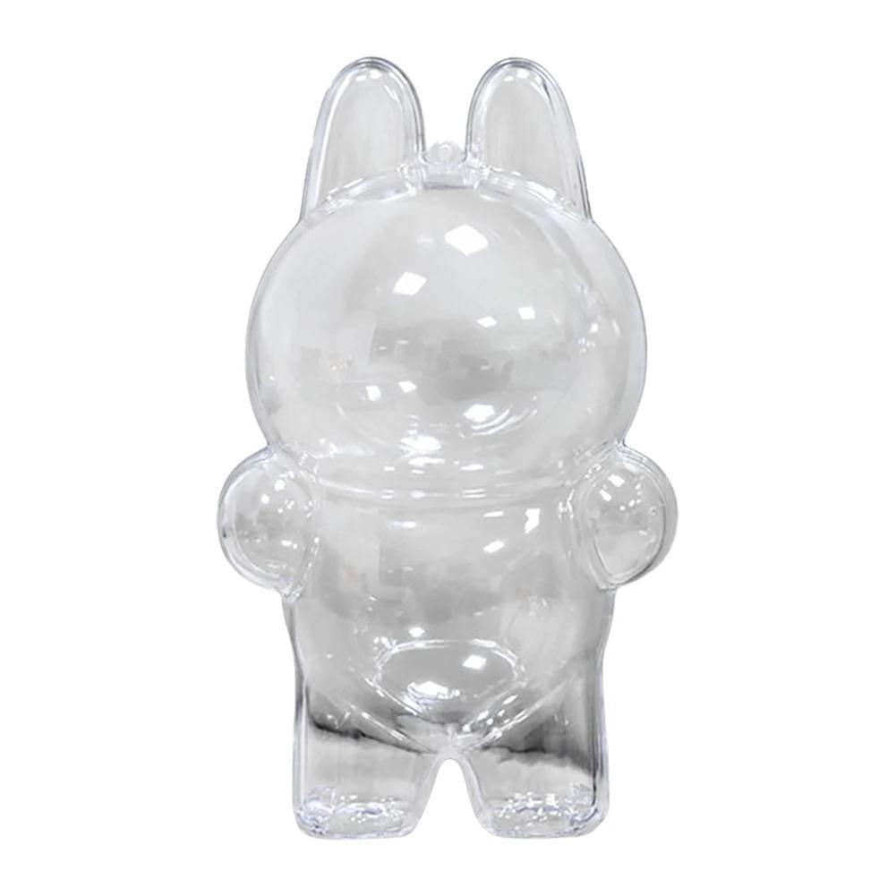 5-1pcs For Labubu Transparent Protective Cover Monster Elf Doll Cover Storage Box Cute Elf Plushie Display Cover for Party Dolls