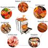 Portable Camping Wood Burning Stove Folding Camp Stove Stainless Steel Campfire Stove for Outdoor Cooking Picnic Hiking BB