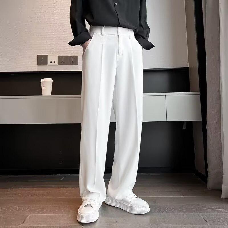 Luxurious Korean-American Style Men's Micro-Flare Suit Trousers