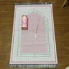 Islamic Prayer Mat Set Prayer Rug with Rosary Bead Storage Tube Travel Worship Blanket Outdoor Muslim Pray Mat Ramadan Gifts New