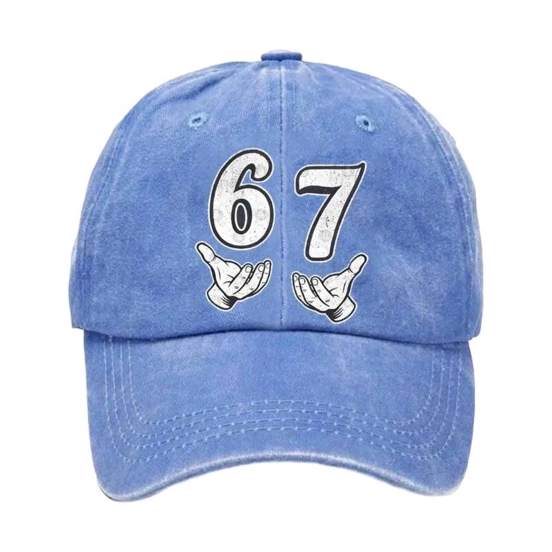 Traditional Baseball Cap With 67 Print Cotton Sun Hat For Men Women Wilderness Expeditions светло-синий