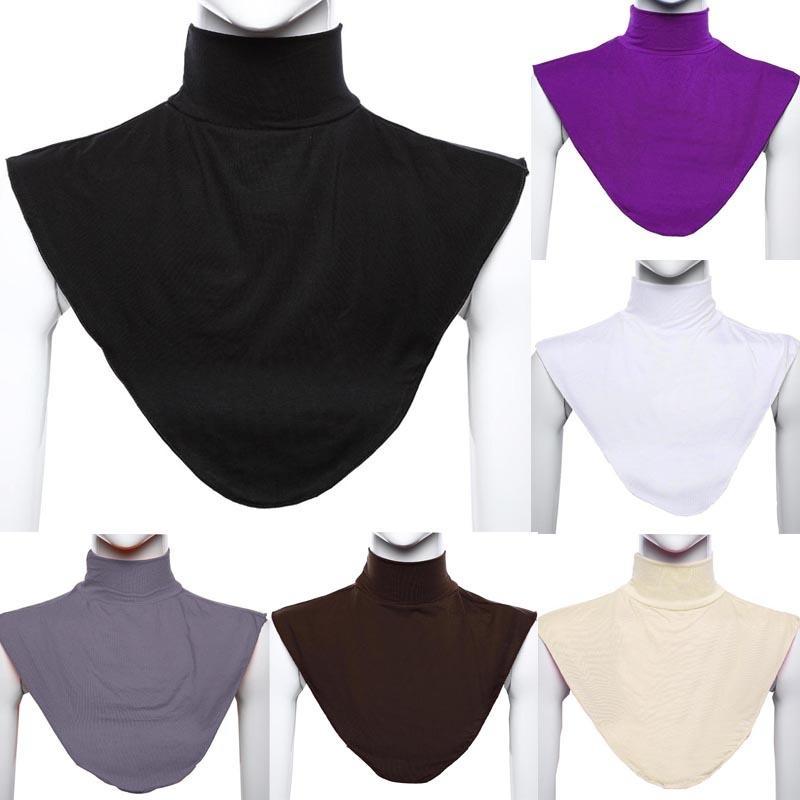 JYS Women/'s False Collar Hijab Moslem Islamic Pure Color Neck Cover Loop Scarf