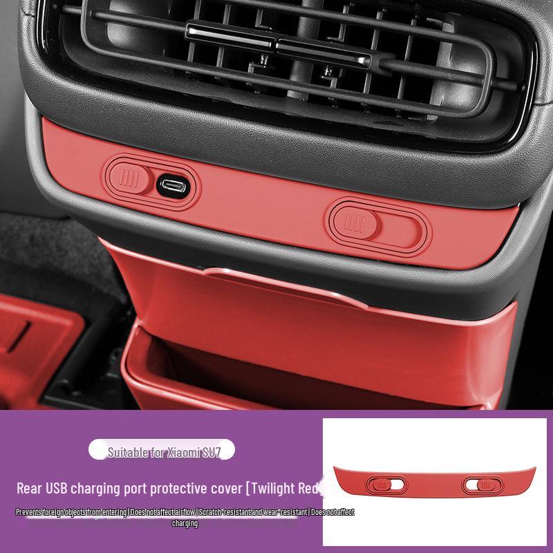 Xiaomi SU7 Rear Seat Fridge & Air Vent Cover with USB Port & Car Door Button Protector