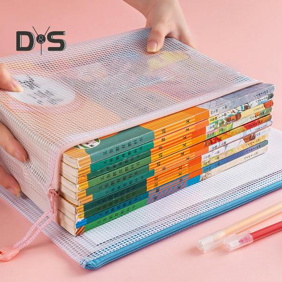 File Bag Large Capacity Storage A4 Files Stationery Carrying Case Transparent Visual Design Portable Document Organizer