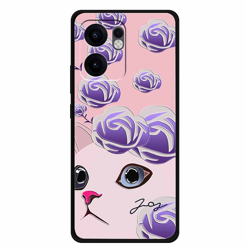 3D Emboss Case For OPPO Reno 13F 14F Case 13 14 F Coque Flowers Silicone Soft Back Cover For OPPO Reno 13 Pro A38 A18 Phone Case
