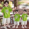 Boys' Hanfu Tang Suit - Dragon Boat Festival 2026: Green Gem National Style Short Sleeve Set for Toddlers