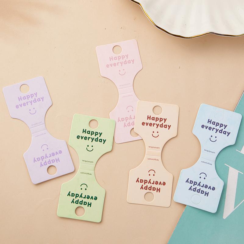 50Pcs Colored Letters Fold Packing Cardboard Display Cards For Handmade Necklace Headwear Hairband Jewelry Display Tag Cards