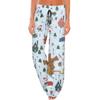 Women's Casual Fashion Comfort Pajama Pants Christmas Print Drawstring Wide Leg Pants