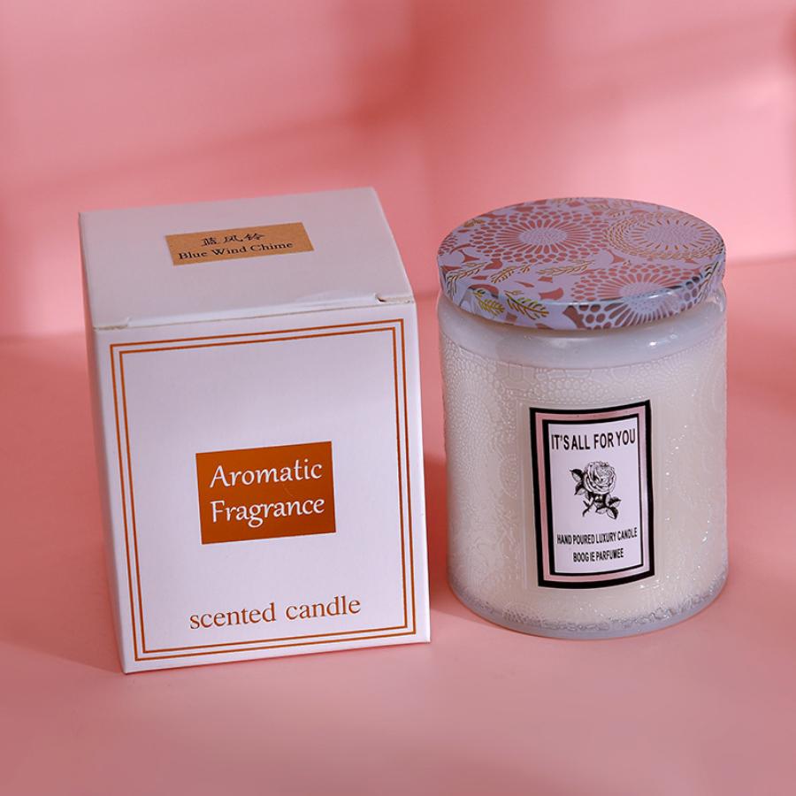 1pc Large Glass Jar Aromatherapy Scented Candles Soy Wax Smokeless Candles Are Suitable for Weddings and Holiday Party Decoratio