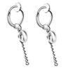 Stainless Steel Hip Hop Peace Long Dangle Earrings Hoop Studs NonPiecred