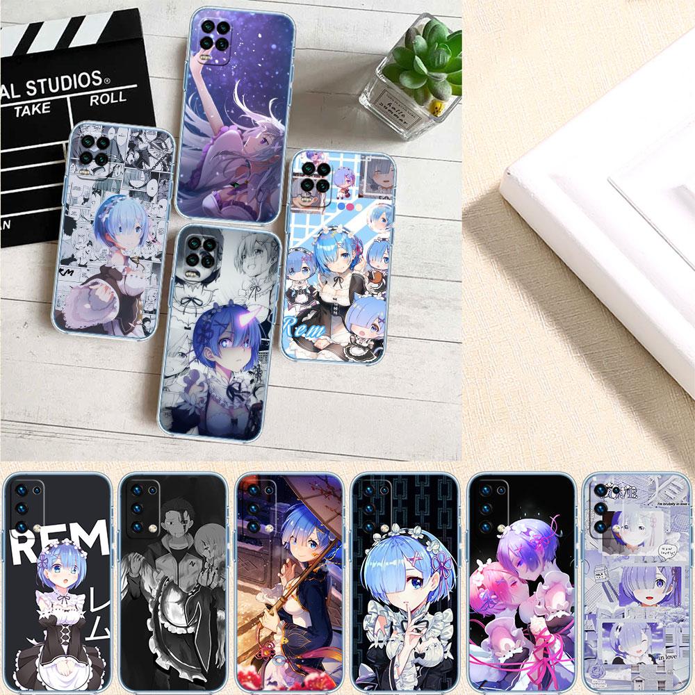 CJ48 Emilia Re Zero Ram Rem Soft Shell Transparent Phone Case for Motorola Moto G7 G8 G9 G84 G85 G73 G24 G15 Z2 Play Power Plus