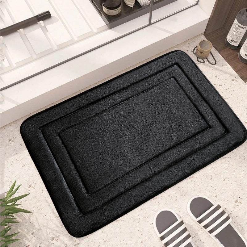 

Коврик для ванной из кораллового флиса с тиснением и противоскользящим покрытием 40x60 cm чёрный