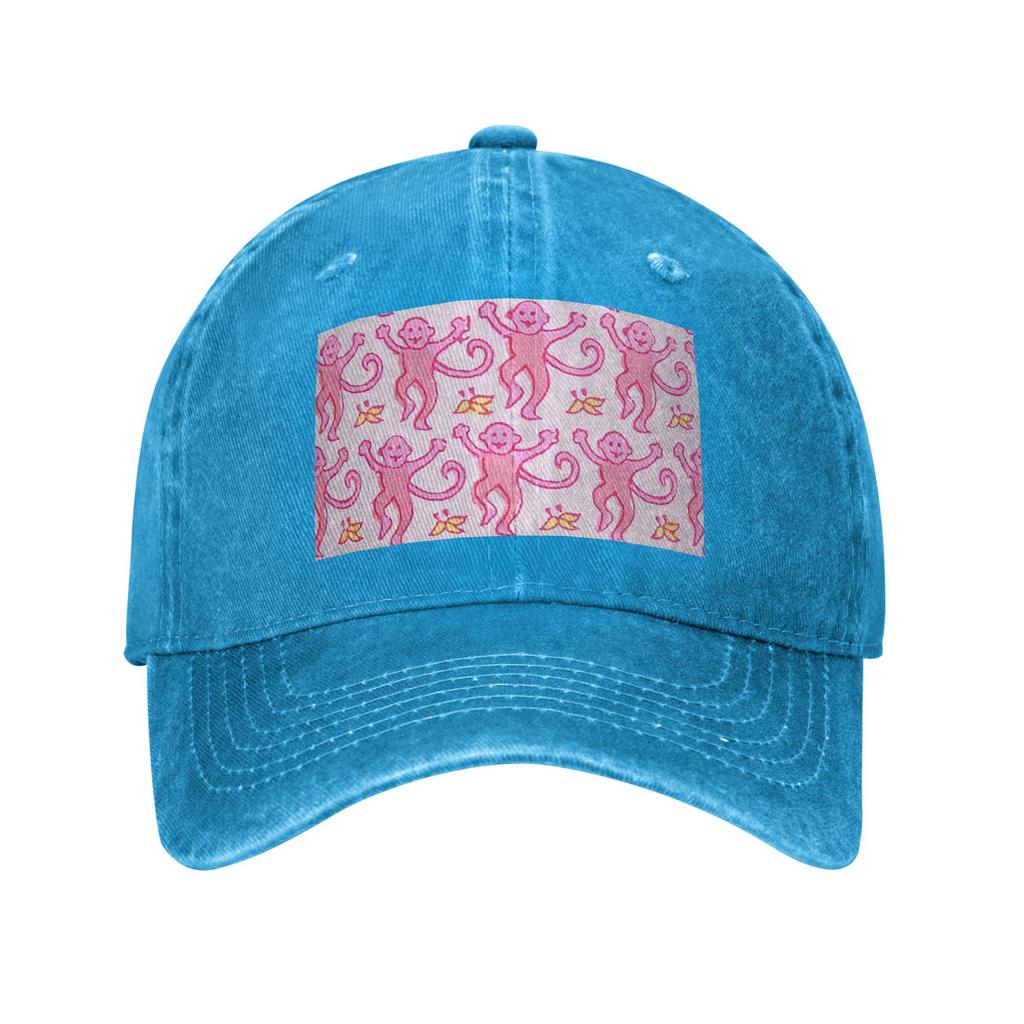 Preppy Roller Monkeys Rabbit Denim Fabric Cap Casual Baseball Caps Adjustable Hat Summer Unisex Baseball Hats