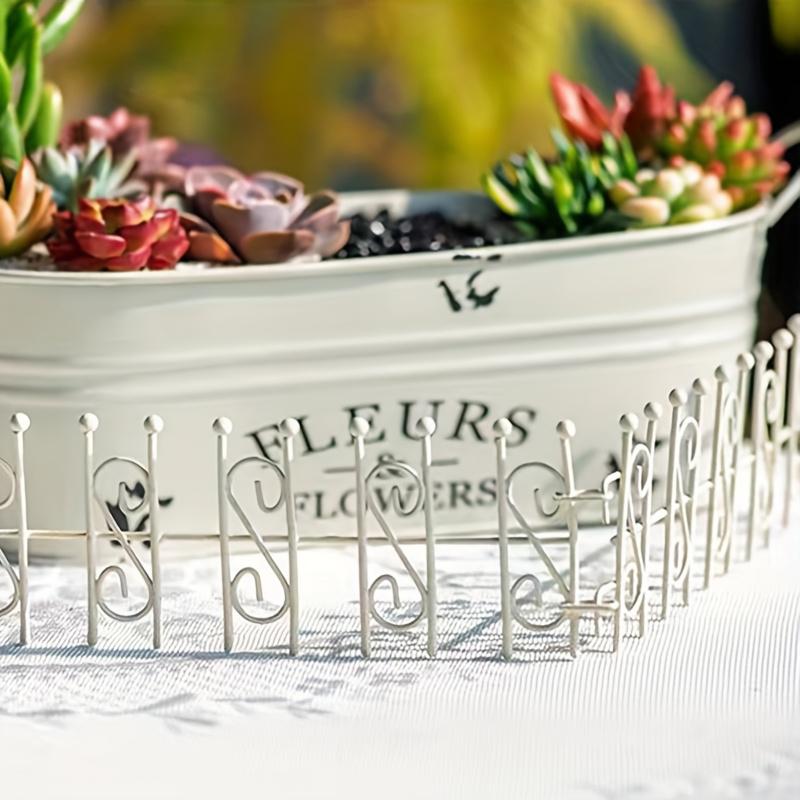 1PC Small Planter Railing for Indoor/Outdoor Use Handcrafted Wrought Iron Garden Ornament 19x6.5cm