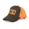 Curved Brim Mesh Trucker Hat PAPA Leather Label Casual Dad Hat Retro Trucker Cap  For Men