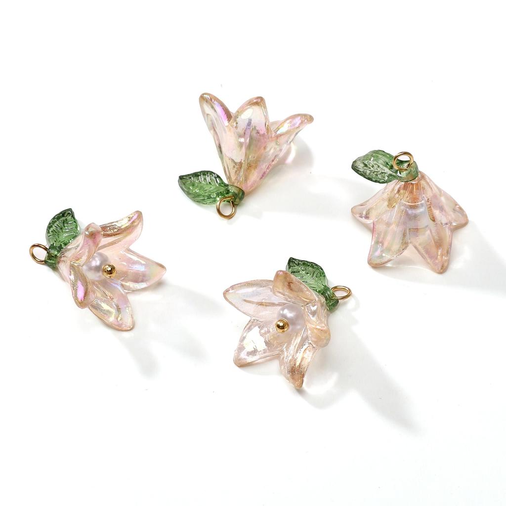 2/10 Piezas Colgante de Lirio Perla Cuentas Acrílicas Para DIY Collar Pulsera Pendientes Fabricación de Joyas Accesorios para Manualidades