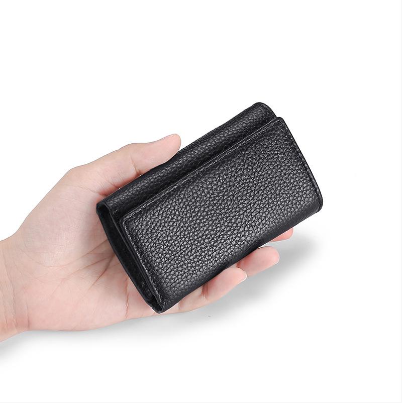 Genuine Leather Women's Multi-functional Key & Card Holder with Coin Purse