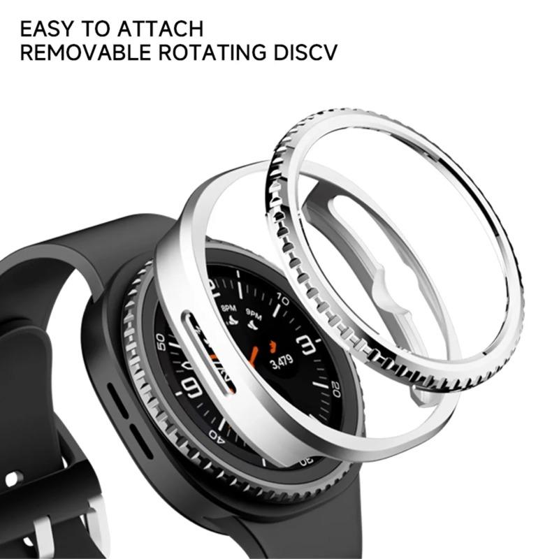 Samsung Galaxy Watch 8 classic 46mm için Kılıf Koruyucu Çerçeve Yüzüğü+Kapak Sert PC Tampon Kabuk Galaxy Watch8 classic koruyucu