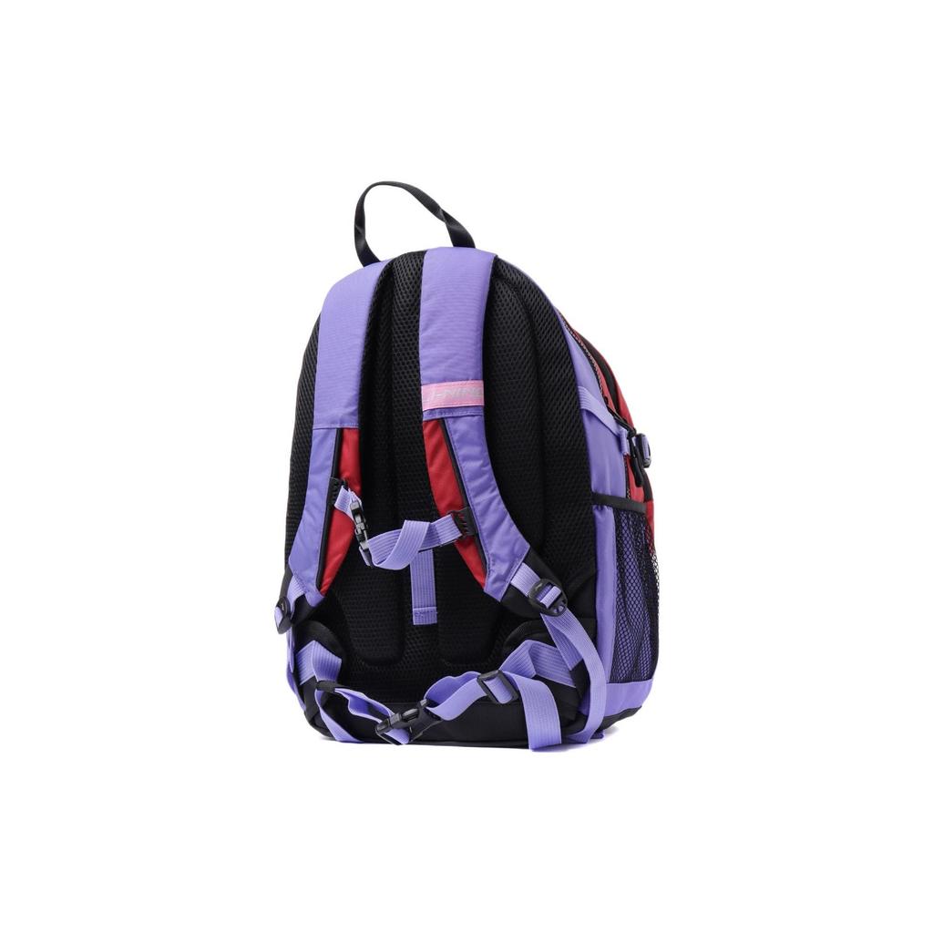 Zaino in Tessuto Li Ning per Bambini Color Block Grande Capacità Zaino per Bambini Rosso Viola YBSQ114-3