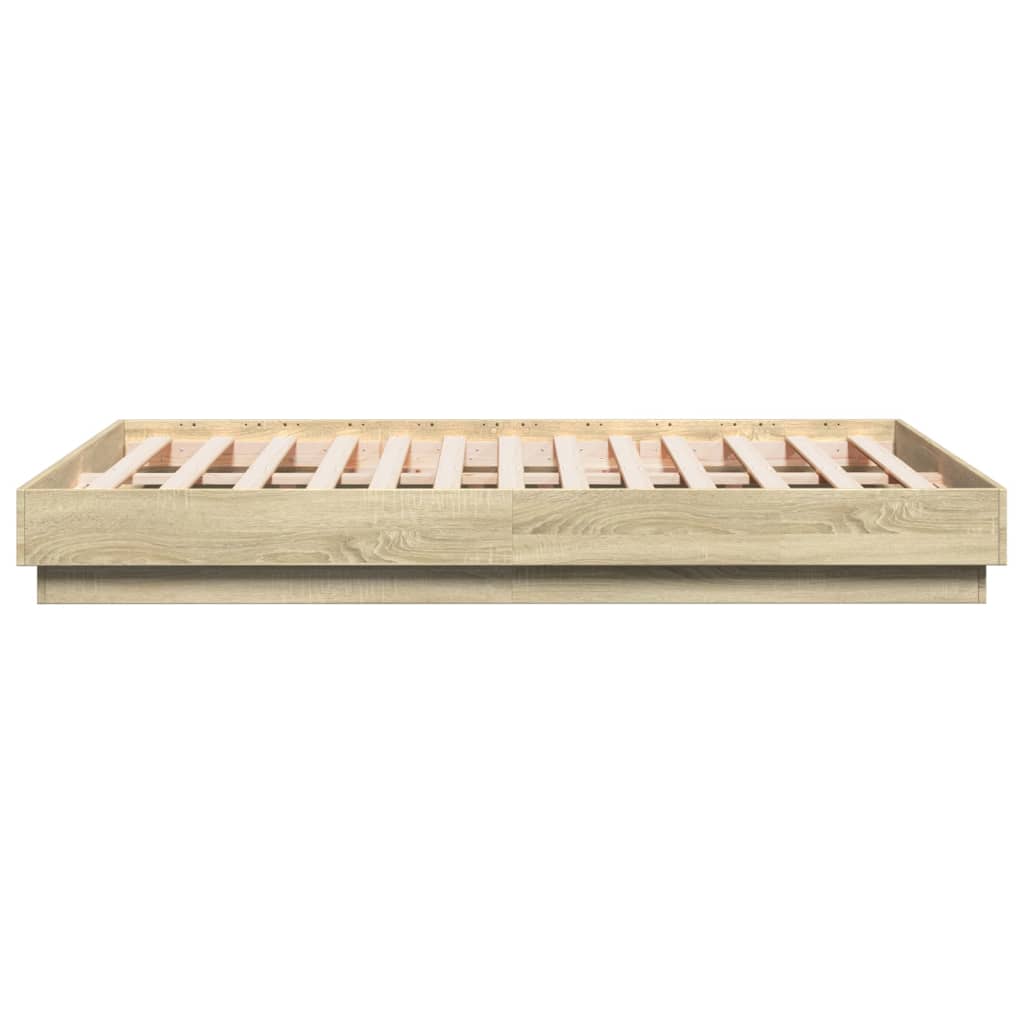 LED Bed Frame in Sonoma Oak 120 x 190 cm