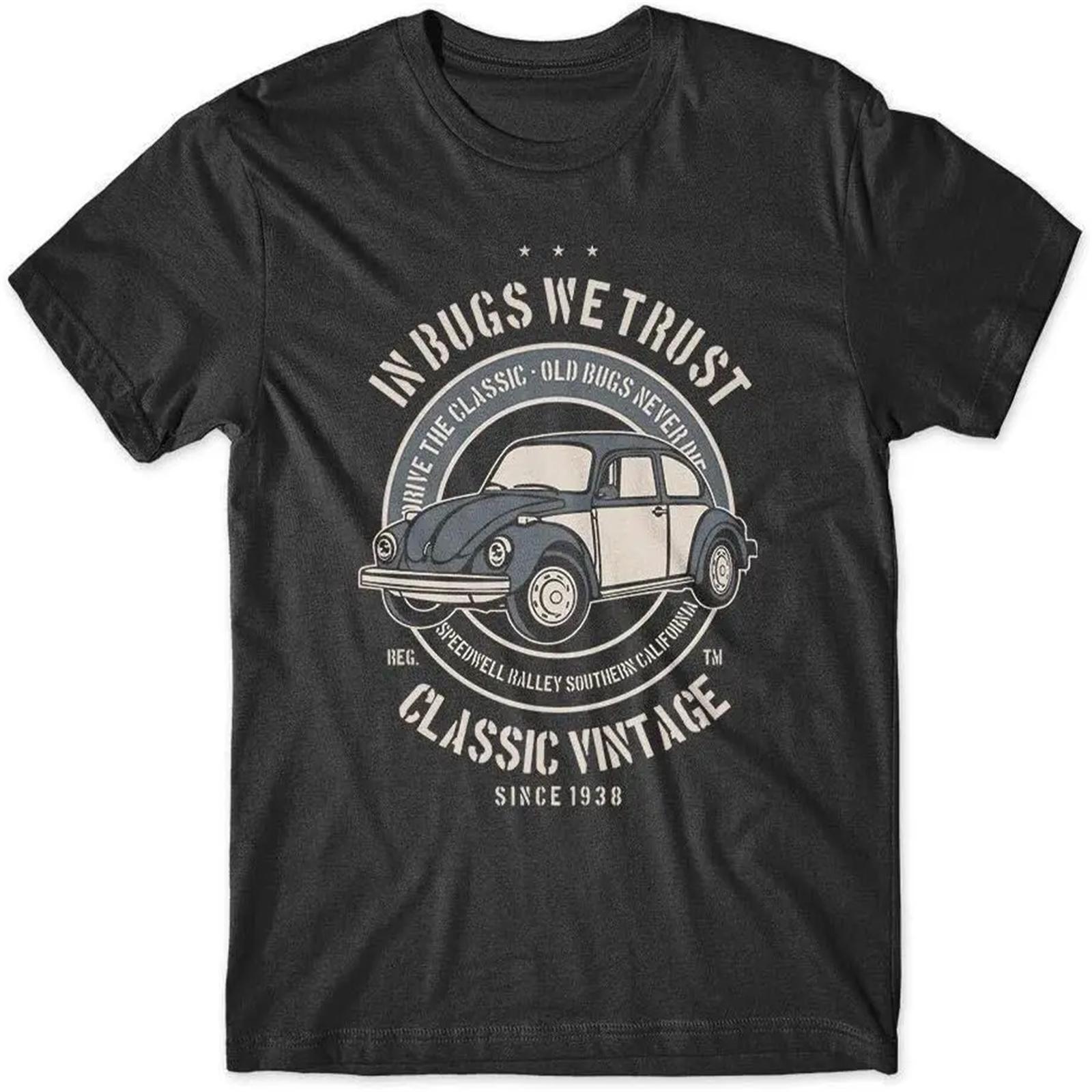 in Bugs We Trust T-Shirt Classic VW Bug Shirt 100% Cotton Premium Tee New,Crew T-shirt S чёрный