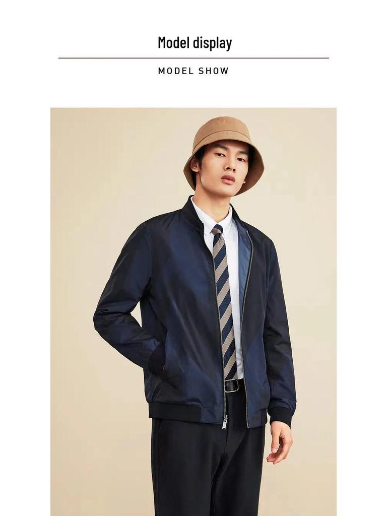 Men's Autumn Double-Sided Casual Stand-Up Collar Jacket