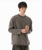 NOT ONLY FOR TODAY Multi-Stripe Pocket Long Sleeve T-Shirt [Dark Gray]