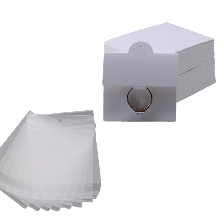 100 Pcs Kraft Ring Display Cards with Hanging Holes Blank Jewelry Display Cards